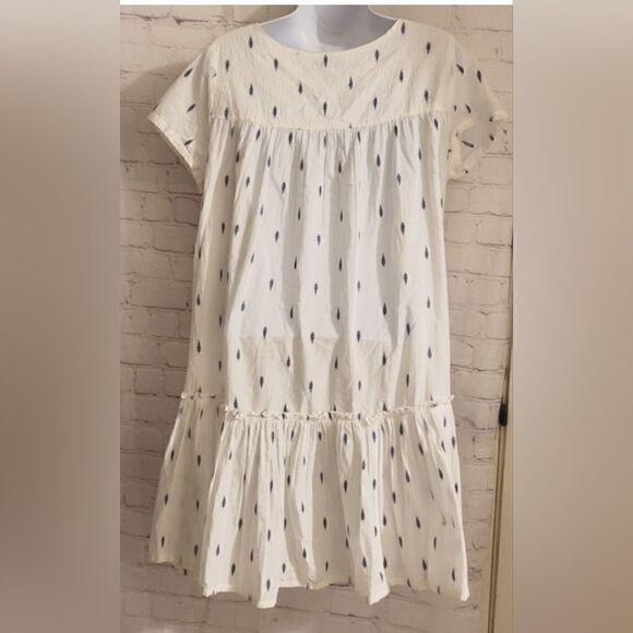 NEW Star Mela From Anthropologie White Cotton Relaxed Tiered Dress Sz.S Ret $235 - Picture 3 of 9